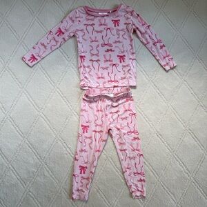 Pink Bow Bamboo Toddler Pajamas